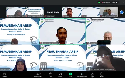 Biro Hukum, Hubungan Masyarakat, dan Kerja Sama ikut serta dalam kegiatan Pemusnahan Arsip Tahun 2010 - 2018 pada Stasiun Meteorologi Kelas III Sultan Bantilan