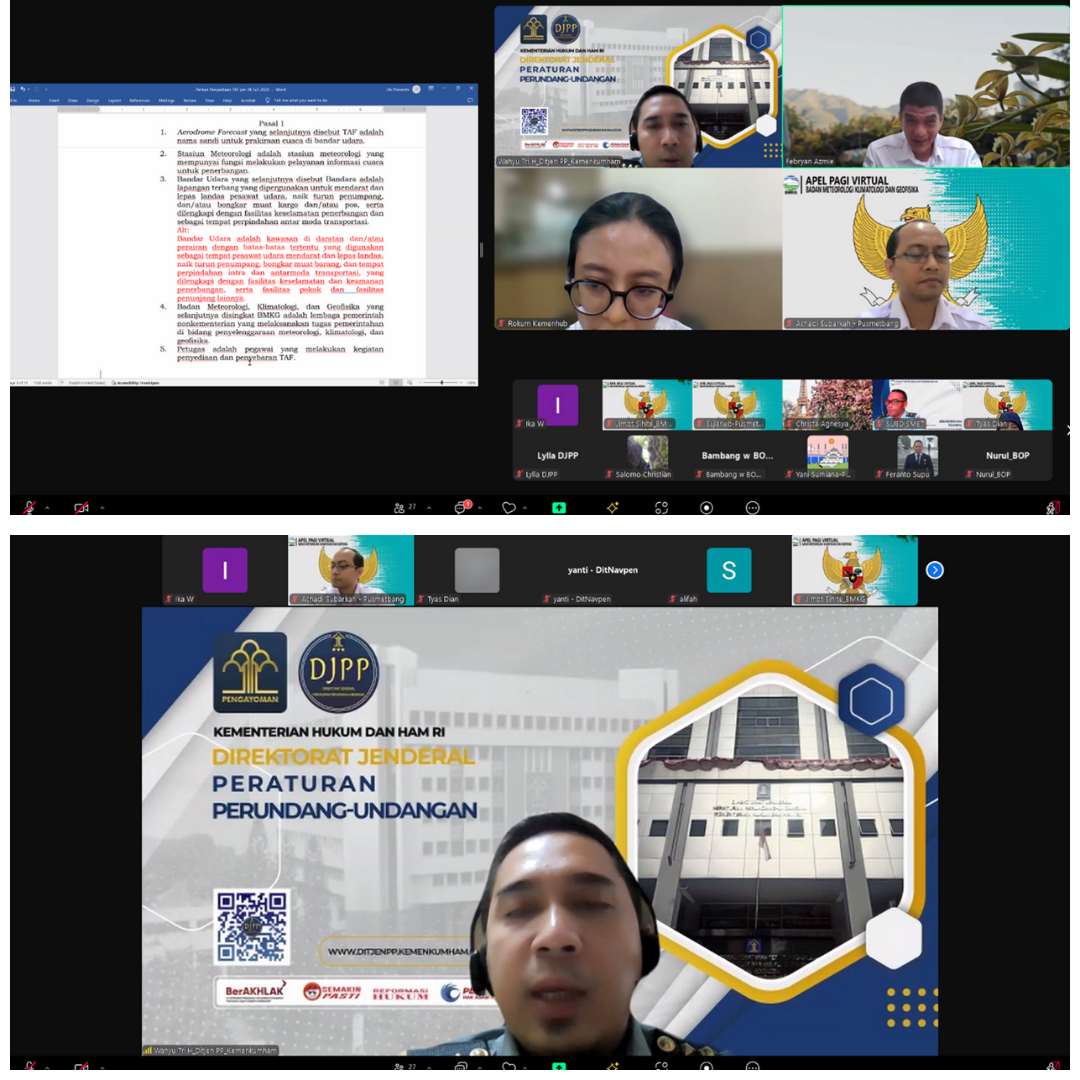 Rapat Harmonisasi Rancangan Peraturan Badan Meteorologi, Klimatologi, dan Geofisika tentang Penyediaan dan Penyebaran Aerodrome Forecast 