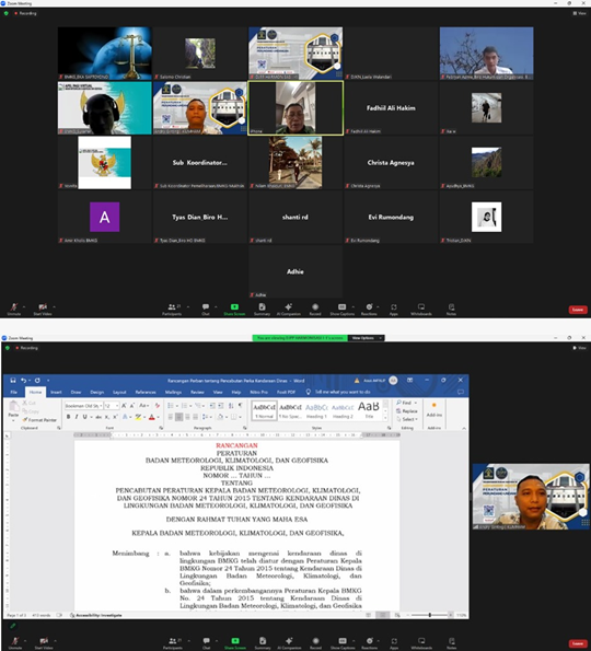 Rapat Pengharmonisasian, Pembulatan, dan Pemantapan Konsepsi Rancangan Peraturan BMKG tentang Pencabutan Peraturan Kepala Badan Meteorologi, Klimatologi, dan Geofisika Nomor 24 Tahun 2015 tentang Kendaraan Dinas di Lingkungan Badan Meteorologi, Klim