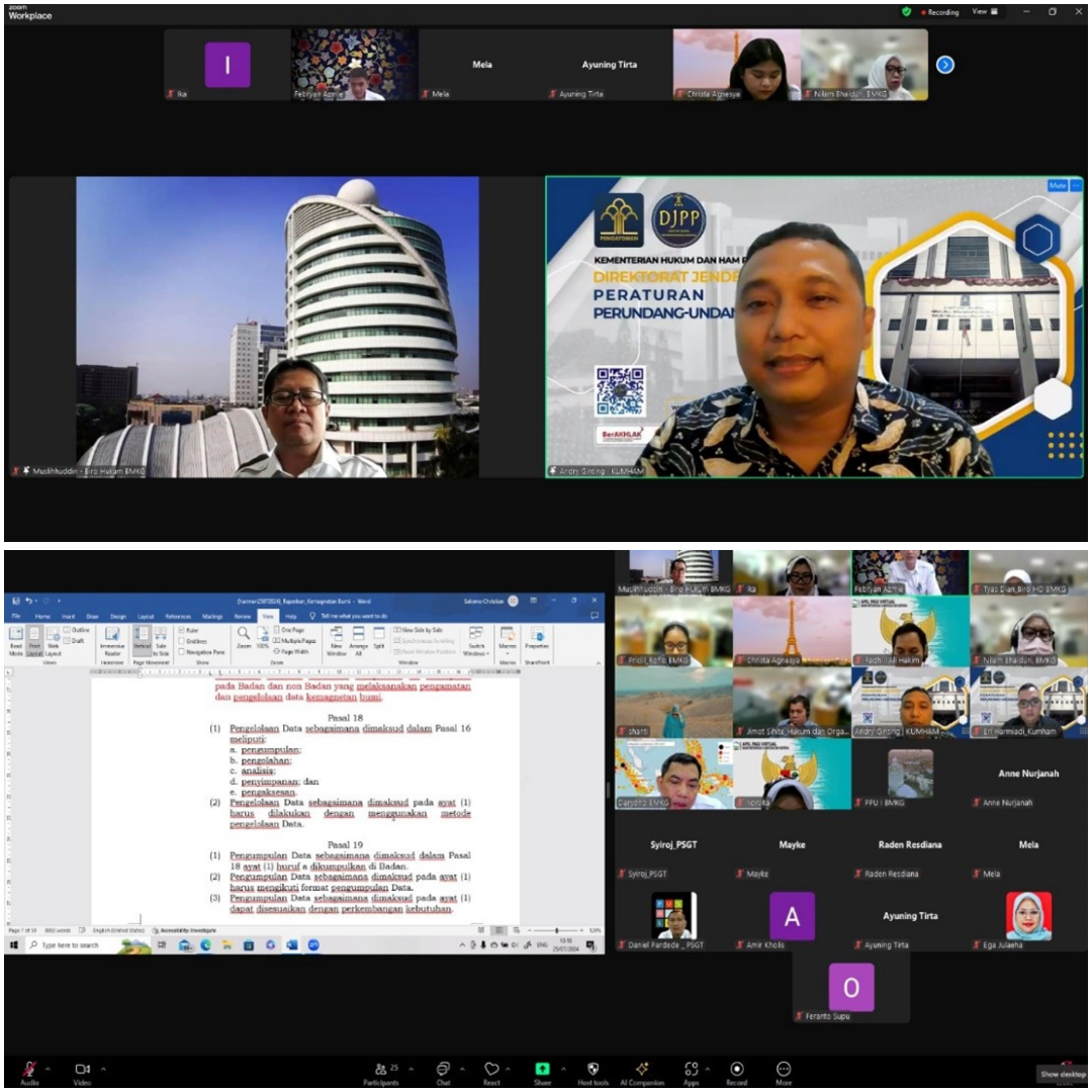Rapat Harmonisasi Rancangan Peraturan Badan Meteorologi, Klimatologi, dan Geofisika tentang Pengamatan dan Pengelolaan Data Kemagnetan Bumi