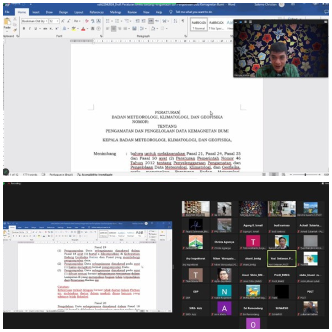 Rapat Pembahasan Rancangan Peraturan BMKG tentang Pengamatan dan Pengelolaan Data Kemagnetan Bumi