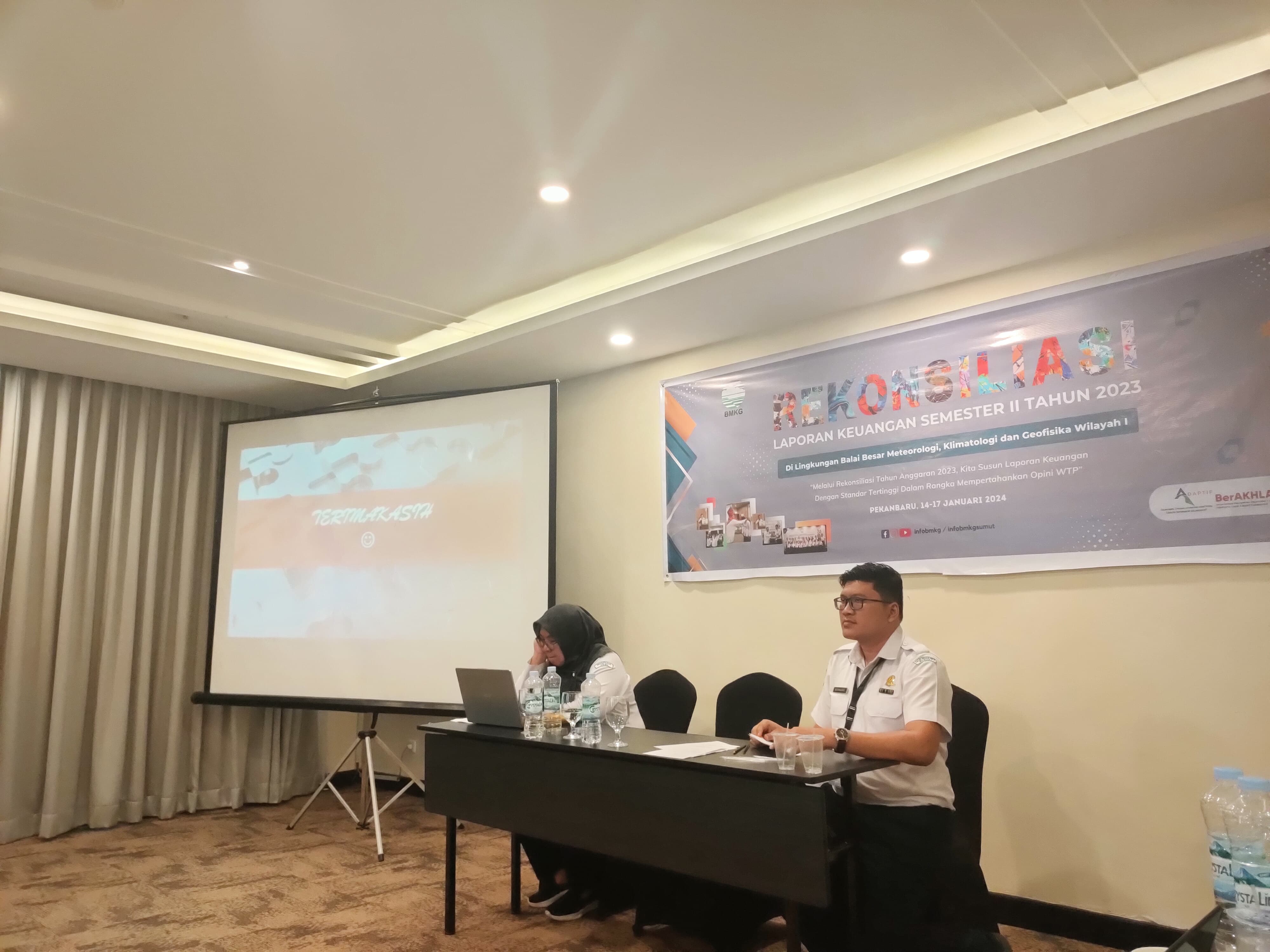 Sosialisasi Tim Biro Hukum dan Organisasi pada Kegiatan Rekonsiliasi Laporan Keuangan Semester II Tahun Anggaran 2023 di Lingkungan Wilayah Balai Besar Meteorologi, Klimatologi, dan Geofisika Wilayah I 14-17 Januari 2024